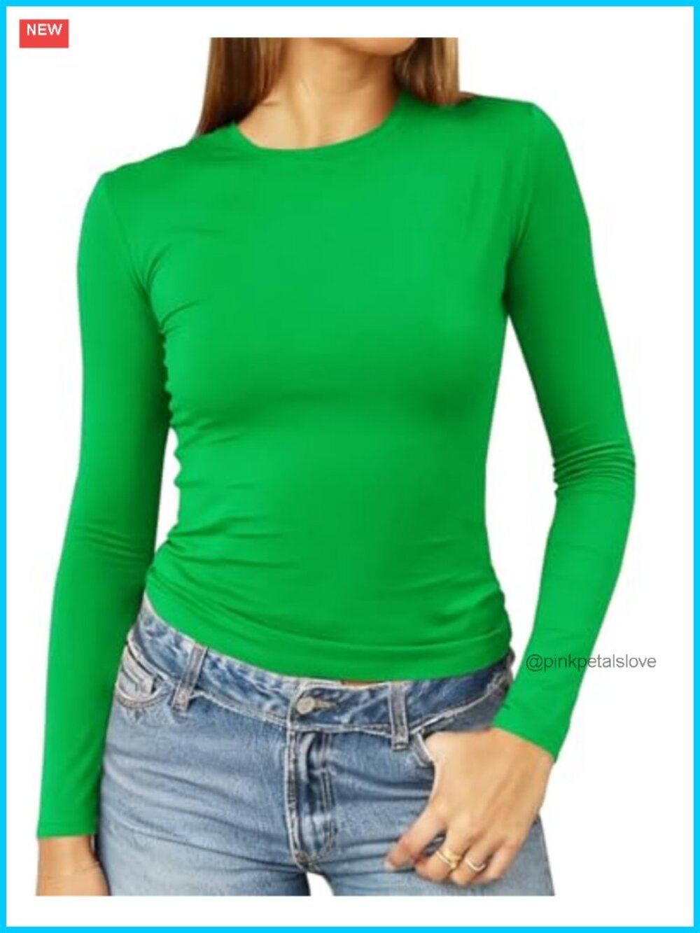 Women's Slim Fitted Long Sleeve Crewneck Cropped Tee